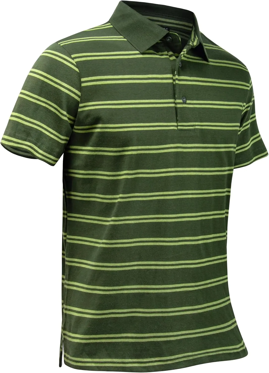 TAPULCO Mens Classic Fit Striped Polo Shirts Casual Collared Sports Golf Tennis Daily T-Shirts for Everyday Wear