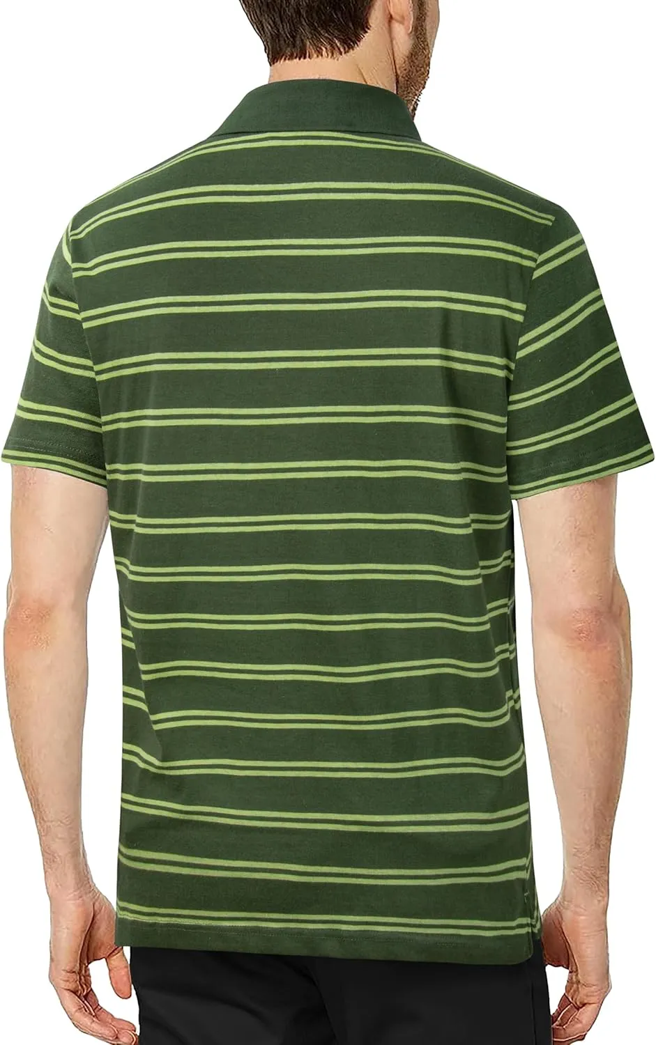 TAPULCO Mens Classic Fit Striped Polo Shirts Casual Collared Sports Golf Tennis Daily T-Shirts for Everyday Wear