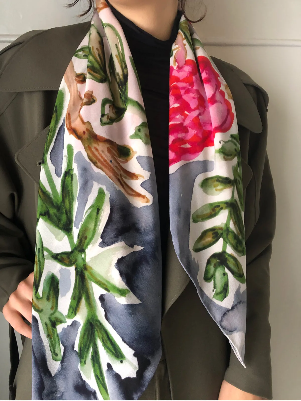 Winter Vase Silk Scarf