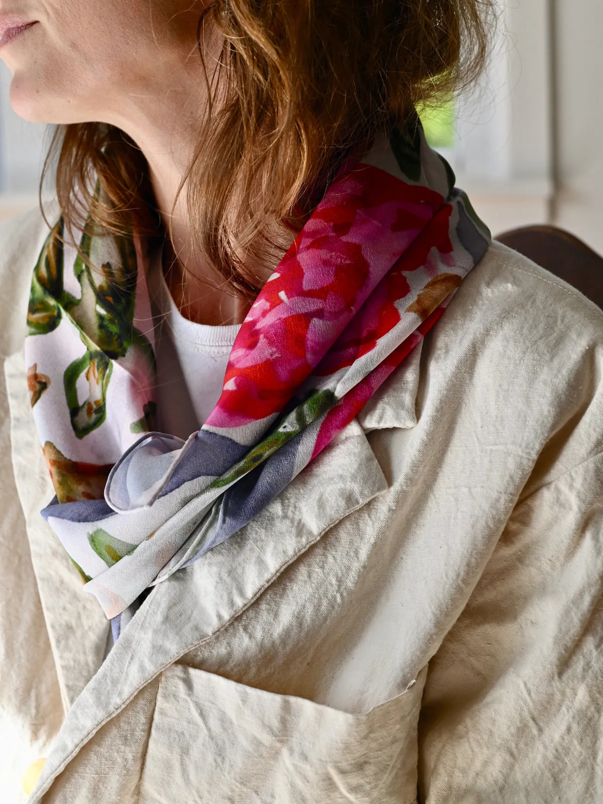 Winter Vase Silk Scarf
